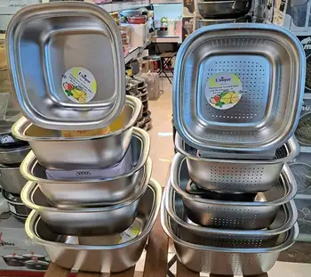 ست آبکش و لگن استیل برند یونیک اصل