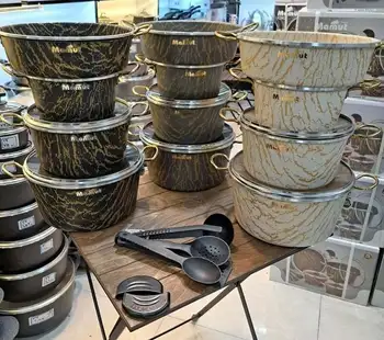 سرویس قابلمه و ماهیتابه 12 پارچه برند ماموت